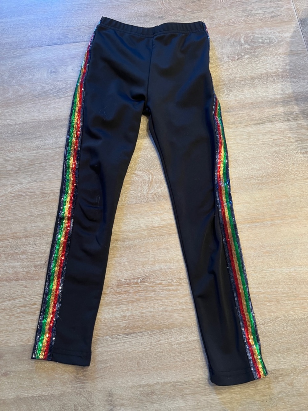 Lola and the boys size 6 Lycra rainbow sequin leggings VGUC